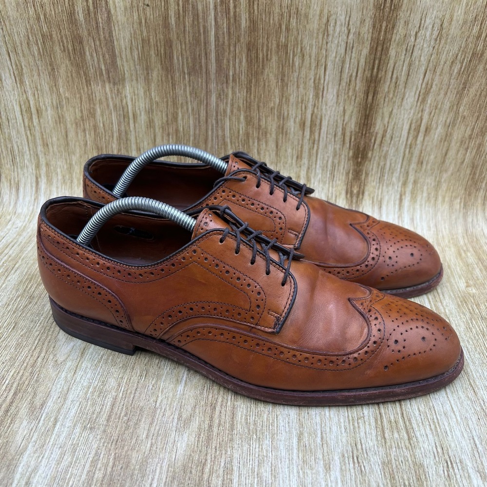 Allen Edmonds Players Shoes Wingtip Oxford Men's 10 D Walnut Leather Brogue 9752